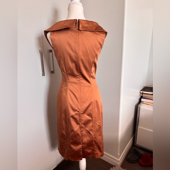 Kay Unger Bronze Ruched Midi Dress - Picture 9 of 9